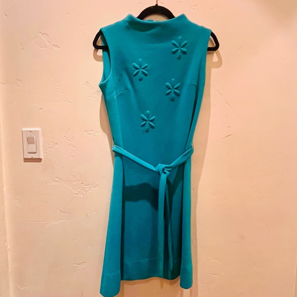 Vintage Teal Sleeveless Mini Dress-Slightly Damaged